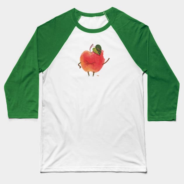 Crabby Apple Baseball T-Shirt by Kath Waxman Illustration
